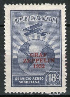 argentina 8332 zeppelin sc c36 very fine mint from argentina
