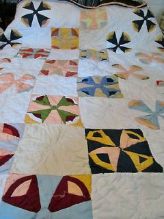PINWHEEL DESIGN HAND MADE QUILT FULL SIZE BED 95X89 COLORFUL
