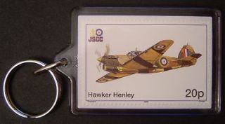 hawker henley iii target tug raf aircraft stamp keyring from