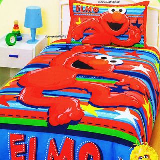 Elmo Sesame Street Stars & Stripes   Single/Twin Bed Quilt Doona Duvet 