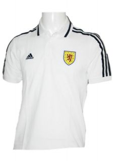 New Adidas Scotland Football FA Cotton White Polo Shirt XS S M L XL 