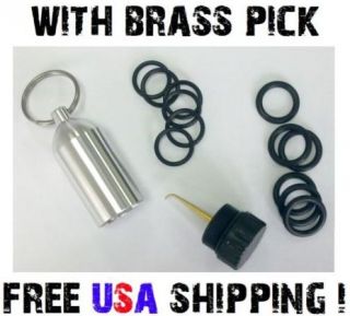 Mini Aluminum Scuba Diving Tank with 12 O Rings AND Brass Pick Dive 