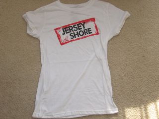 New Womens MTV Jersey Shore T Shirt White Red Black 100% Cotton