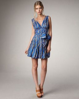 BEAUTIFUL Rachel Zoe Krista Summer Print Satin Bubble Tie Dress $400 