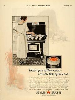 1921 Ad Red Star Detroit Vapor Oil Stove Appliances   ORIGINAL 
