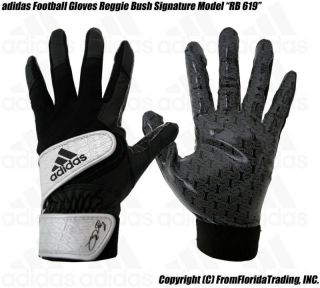 adidas football gloves reggie bush 619 xl blk x silvr