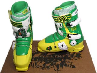 2012 Full Tilt Drop Kick Green Yellow 25.0 (7.0 US) Ski Boots