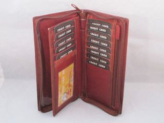 CHECKBOOK CREDIT CARD HOLDER ZIPPER BROWN NEW GENUINE LEATHER GREAT 