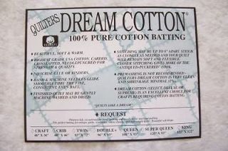 Quilters Dream Request Cotton Batting Choose Your Size and Color
