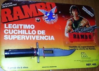 VINTAGE RAMBO STALLONE KNIFE & HEADBAND JOCSA CAROLCO ARGENTINA 1988 