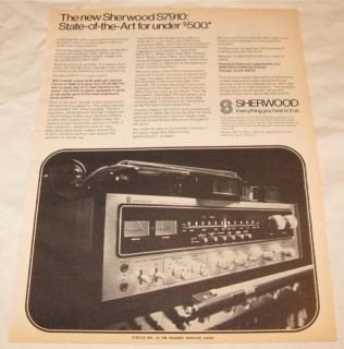 vintage sherwood s7910 stereo receiver print ad 1976 time left