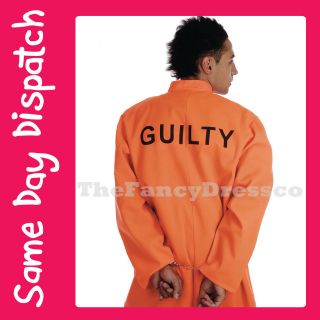 Orange Male Prisoner Fancy Dress Costume   Mens Medium Chest Size 38 