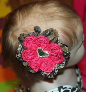   Camoflauge Pink Girl Hairbow Mossy Oak RealTree Camo Baby Real Tree