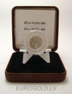 2011 latvia riga money 800 1 lat proof silver coin