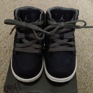 Preowned Jordan 1 Phat (TD) Baby Shoes Navy Blue Gray Laces 5C