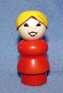   Fisher Price Little People Red Blonde Lady Figurine Figure Cake Topper