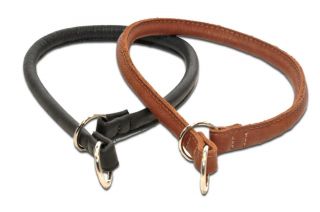 soft rolled genuine leather choke collar black brown more options