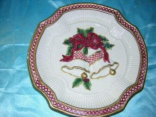 fitz floyd christmas bells canape tray plate 