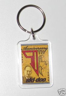 50th ski doo bombardier vintage snowmobile keychain fob from canada