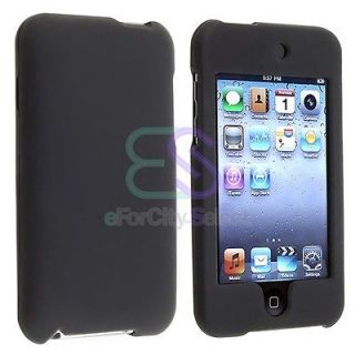 BLACK HARD RUBBER COATED CASE COVER FOR IPOD TOUCH ITOUCH 2G 3G 2ND 