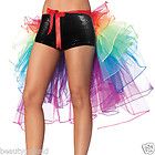 Rara Rainbow Half Bustle 8 Tier Tulle Tutu + Sequin Hot Pants Shorts 
