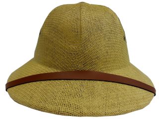 Pith Helmet African Safari Adult Hat Costume Accessory Tan color