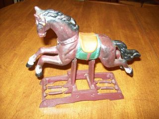 rocking horse cast iron reproduction 7 3 4 inxhes tall
