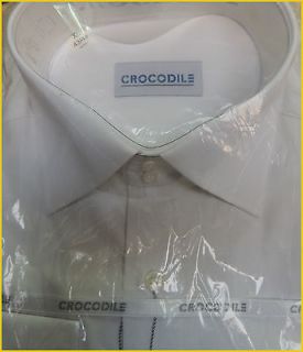 Crocodile Fashion High Quality White Elegant Mens Shirt XL With Long 