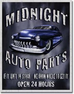 Midnight Auto Part Junk Salvage Yard Chop Shop Metal Garage Vintage 