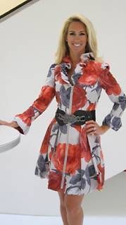samuel dong floral ruffle coat with ruffle cuffs nwt