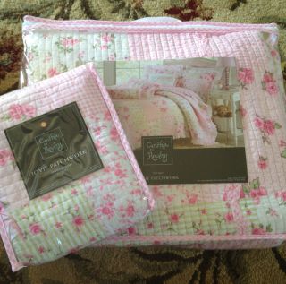 NEW Cynthia Rowley Jovie Twin Quilt plus Sham 2 pc set Bedding Pink 