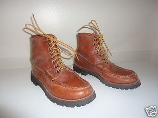 Vtg W.C. Russell Moccasin Co Hunting Birding Leather Mens Sport Boots 
