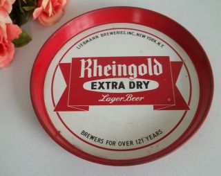 vintage canco metal beer tray rheingold extra dry lager time