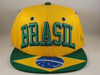 BRAZIL BRASIL ZEPHYR SUPERSTAR WORLD FLAT BILL SNAPBACK HAT CAP