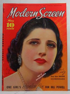 Vintage 1935 EARL CHRISTY Illustrated KAY FRANCIS cover Modern Screen 