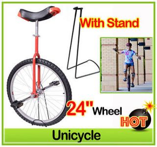   Uni cycle Red Skidproof Tire W/Stand Wheel Bike Bicycle Cycling