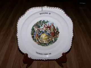 Harker pottery co, souvenir of Tuscarora Summit Inn 22 kt gold plate