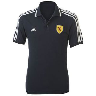 New Adidas Scotland Football FA Cotton Dark Navy Polo Shirt XS S M L 