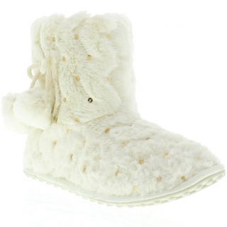 Rocket Dog Slipper Boots Genuine Snowflake Womens Ivory Slippers Sizes 