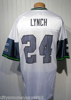 NEW Reebok Marshawn Lynch Seattle Seahawks #24 Mens Away Jersey 2XL 