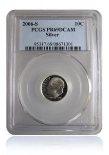 pcgs pr69 dcam proof 2006 s silver roosevelt dime  7 95 buy 
