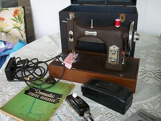vintage domestic sewing machine in case time left $ 39 99 buy it now 