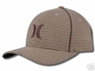 hurley one and only houndstooth flex fit hat cap brown