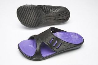 spenco fusion women s sandal black purple