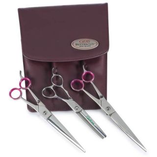 Geib Gator Buttercut Shears Scissors SET THINNING,STRAI​GHT & CURVED 