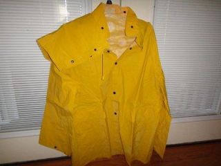 Rain Coat Shiny Yellow hooded vinyl raincoat Slicker Rain Jacket 