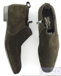 New Salvatore Ferragamo Brown Ankle Boots Shoes 12 D EU 45 Style 