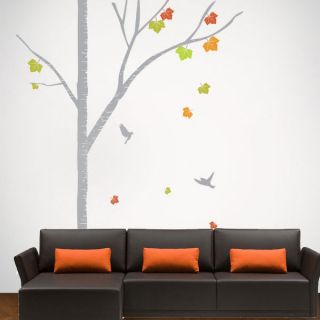 Autumn Maple Tree Adhesive Removable Wall Home Decor Accents Stickers 
