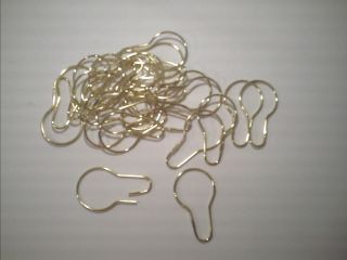 LOT OF 100 BRASS PLATED SHOWER CURTAIN HOOKS,RINGS***​ 