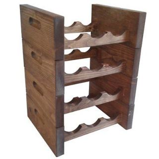   capacity dark walnut finished stackable wine rack solid pine wood